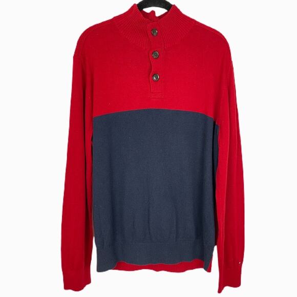 Tommy Hilfiger Button Front Pullover Sweater Sz L - Picture 1 of 6